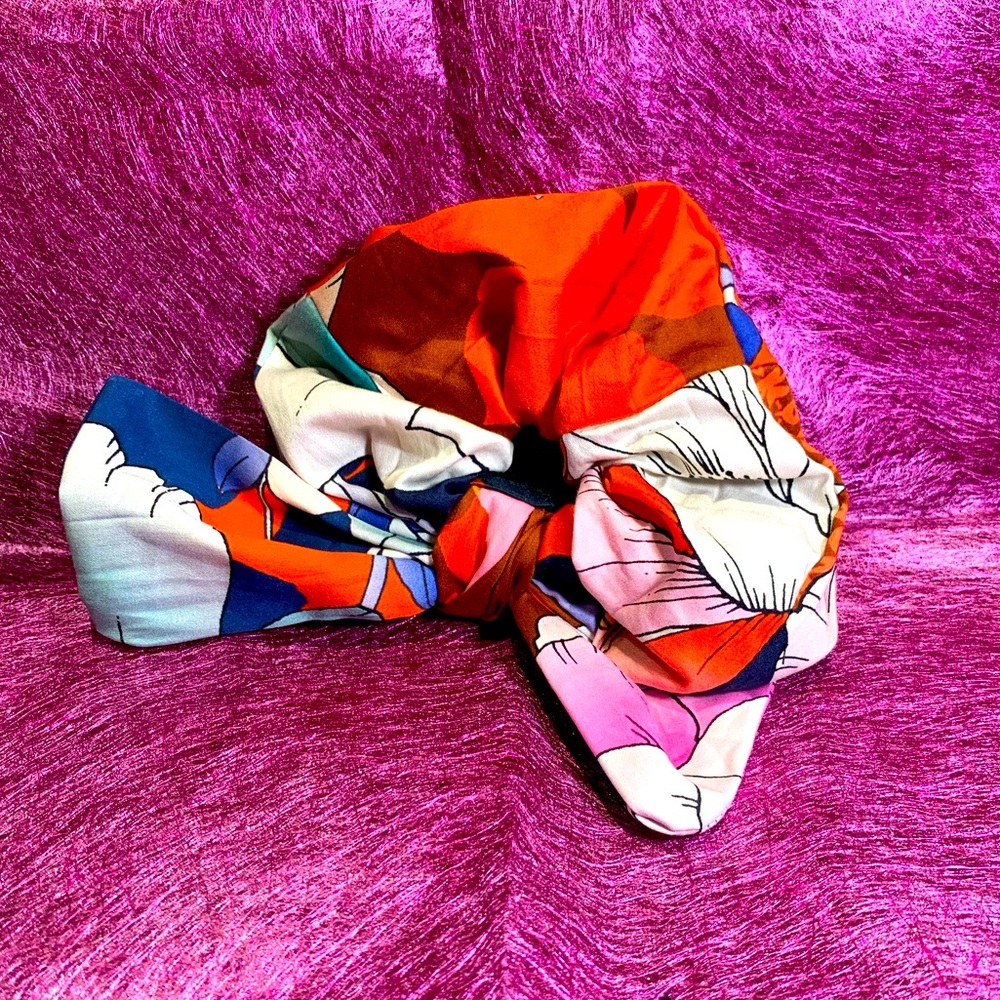 Johnny Was Colorful Print Hair Scrunchie Bow